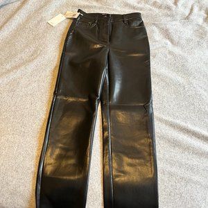 Black Faux Leather Aritzia Pants (Size 0)